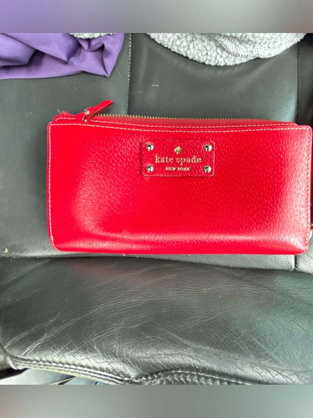 kate spade Red Leather Wristlet Wallet